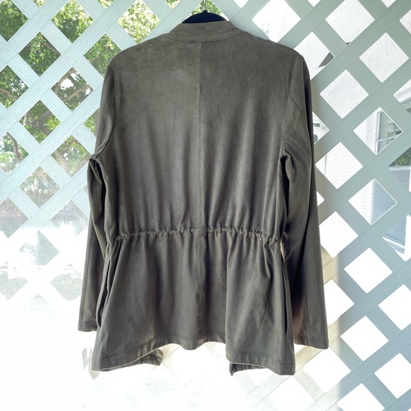 Blank NYC Draped Faux Suede Cinch-Waist Jacket - Picture 6 of 9